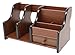 Executive Office Solutions Wooden Desk Organizer - 1 Drawer, 2 Mail/File/Paper Holders, 4 Compartments for Office Supplies and Desk Accessories Cherry/Black (EOS-WO5)