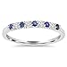 1/4CT Blue Sapphire & Diamond Wedding Ring 10K White Gold