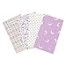 Llamas and Unicorns 4 Pack Flannel Burp Cloth Set - 4 Deluxe Flannel Burp Cloths, Plaid, Llamas, Dot, Unicorn Moon Print, Purple, Gray and White, 11.5 in x 20 in