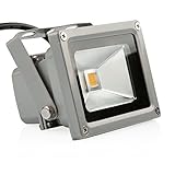 LEDMO 10W Warm White LED Flood Light Outdoor Floodlight Spotlight AC85-265 IP65 Lamps, 3000K, 800lm, 50W Halogen Equivalent, Security Lights, Floodlight