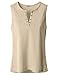 Doublju Womens Henley Button Sleeveless T-shirt