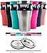 Smart Cooler 30 Oz. Sweat Free Ultra-Tough Double Wall Stainless Steel Tumbler Cup with Leak-proof Heavy Duty Tumbler Lids (Slide Lid & Flip Lid), Straw, & Cleaning Brush - Turquoise