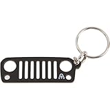 Alien Sunshade Jeep Wrangler JK JKU Grill Keychain, Made of Laser Cut Stainless Steel, Features Iconic D-Ring Connector (Black)