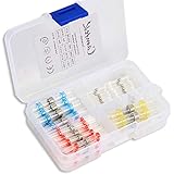 50PCS Solder Seal Wire Connector, Camtek Heat Shrink Wire Connectors Solder Seal Butt Terminals Electrical Insulated Waterproof Marine Automotive Copper Connectors