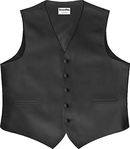 Satin 5 Button Full Back Vest Black XX-Small