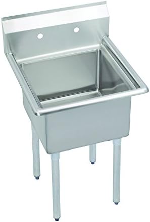 Fenix Sol One Compartment Stainless Steel Sink, Bowl: 18”L x 18”W x 12”D, Overall Size: 23"L x 23.8"W x 43"H, No Drainboards, SS Legs