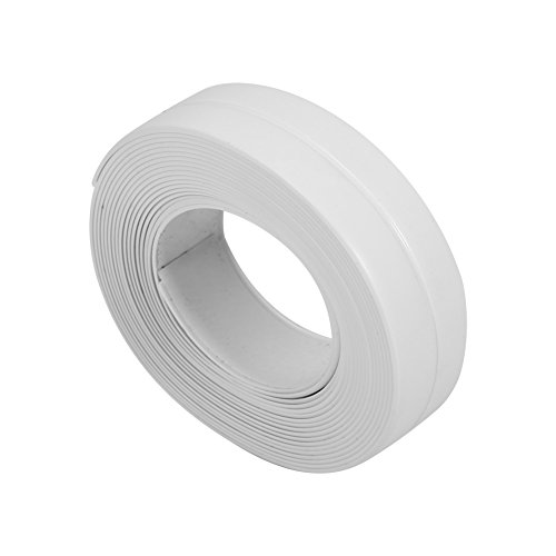 3 Colors 3.2M Length PVC Strong Self Adhesive Sealing Strip Kitchen Bathroom Shower Bath and Wall Caulk Strip Dampproof MouldProof(White 0.86 inch X 10.5 Feet)