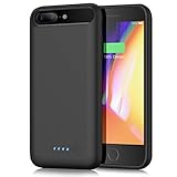 Battery Case for iPhone 7 Plus / 8 Plus, Upgraded 8500mAh Rechargeable Portable Charger Case Extended Battery Pack Charging Case for iPhone 8 Plus / 7Plus (5.5 inch) – Black