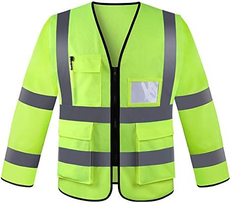 WYNZYSLBD Safety Reflective Vest, Outdoor Work, Wholesale Reflective Vest, Long Sleeves, Cycling, Jogging, Walking, Multi-Color Optional (Color : 5 Pack Yellow)