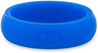 Silicone Wedding Ring by Godly Living - Designed for Comfort, Fitness, Weight Lifting, Exercise, Outdoor Activities, Expectant Moms, Designer Silicone Wedding Rings for Men and Woman (Blue, 7)