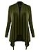 AMORE ALLFY Women's Long Sleeve Flowy Open Cardigan Dark Olive XXX-Large