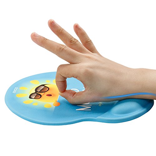 Cute Sun-Exco Silicone Mouse Pad with Soft Comfort Silica Gel Wrist Support, Non-Slip PU Base, Smooth Surface Gaming Mouse Pad With Design-Fit for Computers and Laptops 8.8X7.2X0.8in