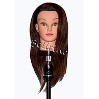 Bellrino 20-22" Cosmetology Mannequin Manikin Training Head with Human Hair - Helen