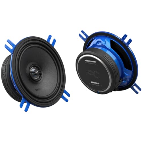 AudioControl PNW-4 - Altavoces de Audio para Coche, Color Negro con Soportes de Montaje Azules