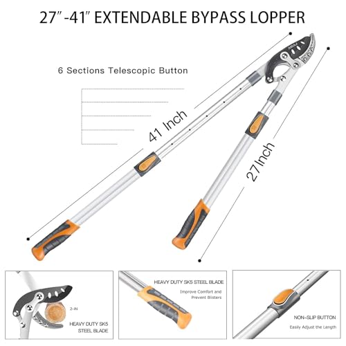 AIRAJ 27-41" Anvil Loppers for Tree Trimming Heavy Duty, Tree Branch Cutter photo 9