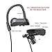 Hongge bluetooth headphones, wireless sports earbuds with silicone earhook for running,CVC 6.0 Noise Canceling waterproof headset for iPhone Samsung (black)