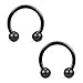 Ruifan 8PCS Assorted Colors Surgical Steel CBR Non-Piercing Fake Nose Septum Horseshoe Earring Eyebrow Tongue Lip Piercing Ring with 3mm Balls 16G 8mm