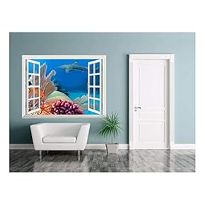 Removable Wall Sticker/Wall Mural - Beautiful Scenery of a Coral Colony in Red Sea | Creative Window View Home Decor/Wall Decor - 24" x 32"