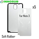 5 x Samsung Galaxy Note 3-Rubber-black - blank dye case + inserts for dye Sublimation phone cover / blank Printable case, Made by INNOSUBTM USA