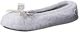 ISOTONER Women's Terry Ballerina Slippers, Heather Grey, Small/5-6 M US
