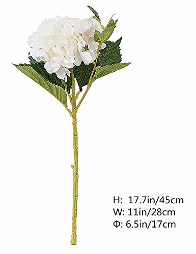 image for Felice Arts Pack of 3 Artificial Hydrangea Flowers Fake Silk Bouquet F