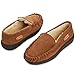 alpine swiss Yukon Mens Suede Shearling Slip On Moccasin Slippers Chestnut 10 M US