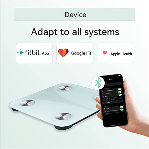 Smart Scale for Body Weight-with APP Digital Bathroom Scale, Precise Measurement Bluetooth Body Fat Scale, Heart Rate Monitor, Body Fat Measurement Device, Rechargeable Smart Scale