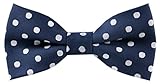 Carahere Boys Handmade Pre-Tied Classic Polka Dot Bow Ties M132 Navy Blue