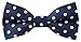 Carahere Boys Handmade Pre-Tied Classic Polka Dot Bow Ties M132 Navy Blue