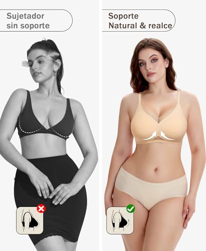 Ganado Women's Wireless Bra Lace Padded Comfort Seamless Push up Bralette