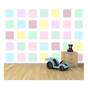 Bright Candy Color Squares - Large Wall Mural, Removable Peel and Stick Wallpaper, Home Decor - 66x96 inches