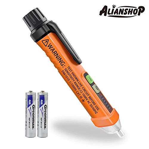 ALIANSHOP Non-Contact Voltage Tester, Electrical Voltage Detector Pen 12-1000V AC Inductive Electric Tester Pen Digital Multi-meter Voltage Meter with Alarm Mode Live/Null Wire Judgment