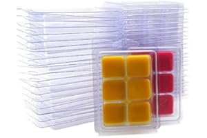 DGQ Wax Melt Molds - 125 Packs Clear Empty Plastic Wax Melt Clamshells for Wickless Wax Melt Candles
