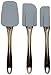 Amazon Basics Rectangular Silicone Spatulas, 3 Piece Set (small, medium and large), Gray