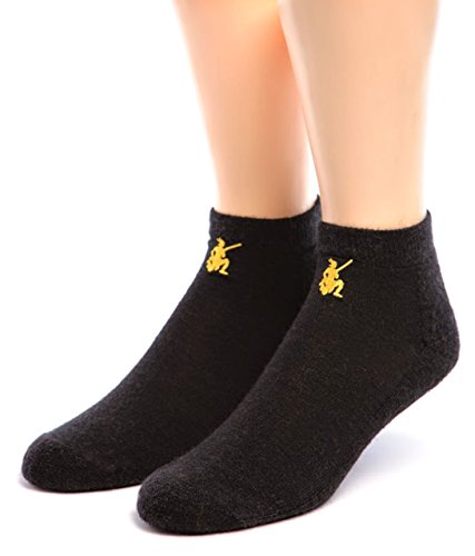 Warrior Alpaca Socks - Women's Non-Skid Mini Crew Alpaca Wool Sock - Ankle High (Black M)