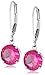 10k Gold 8mm Round Semiprecious Gemstone 4-Prong Leverback Dangle Earrings