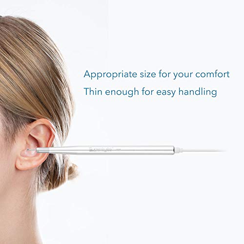 Supereyes Digital LED Otoscope - Wireless WiFi Microscope Ear Pick 2019 Stainless 3.5mm Diameter Curette Earwax Removal Cleaner Kit Inspection Camera with LED Lights for iOS and Android