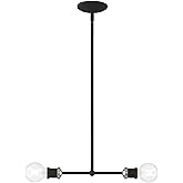 Livex Lighting Lansdale 2 Light Linear Chandelier in Black with Brushed Nickel (47162-04)