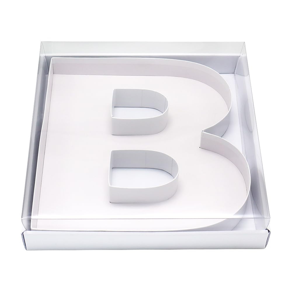 WENPACK 30.5cm Fillable Cardboard Letter Shaped Box Clear Cover Sweets Charcuterie Grazing Packaging (B)