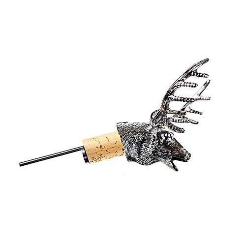 The Just Slate Company JS/WBP/S Stag Wine Bottle Pourer, Stainless Steel