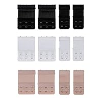Hurriman Bra Extender Bra Extension Straps 3 Hooks and 2 Hooks Elastic Band Soft Strap 12 Pack