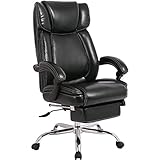 Merax Inno Series Executive High Back Napping Chair with Adjustable Pivoting Lumbar and Padded Footrest for Home and Office (Black)