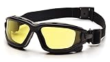 Pyramex I-Force Sporty Dual Pane  Anti-Fog Goggle, Black Frame/Amber Anti-Fog Lens