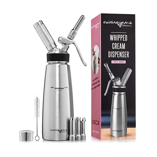 Professional Canister Whipped Cream Dispenser ZeroLeak, Easyto Use