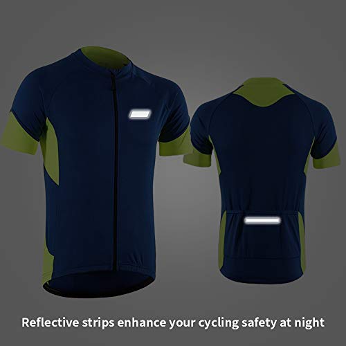 Dooy Men's Cycling Bike Jersey, Short Sleeve MTB Shirts with 3 Rear Pockets-Breathable,Smooth Zipper Biking Shirt - Image 4