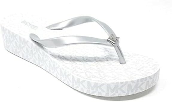 michael kors flip flops silver