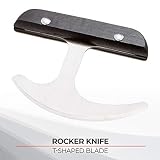 Sammons Preston Rocker Knife with Plastic Handle, Rocking Grip Knife for Disabled, Rolling T Knife with Curved Blade, Adaptive Knife with Good Grip for Amputee, Handicapped, 4" Handle & 3.5" Blade