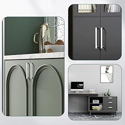GOBEKOR 5 Pack Polished Chrome Cabinet Pulls Solid