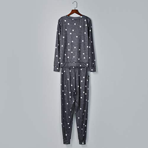 2Piece Women Tracksuit Sweatsuit,Long Sleeve Pull-Over Polka Dot Sweatshirt Pants Sets,Soft Sport Fashion Style for Ladies - Thumbnail 4