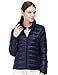 Puredown Weatherproof Women's Packable Down Puffer Jacket, Navy, Medium